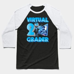 Virtual 2nd Grader Student Teacher Happy Back To School Day Baseball T-Shirt